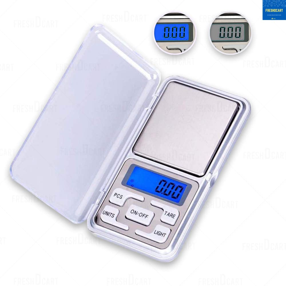 Freshdcart Mini Pocket Weight Scale Digital Jewellery/Chem/Kitchen Small Weighing Machine With Auto Calibration, Tare Full Capac